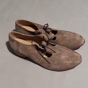 Anthropologie FIEL - Tan Suede Shoes with Laces - Size 9.5